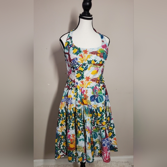 Anthropologie Celandine × Daniella Manini Tiered Bustier Halter Mini Dress Sz S - Picture 5 of 14